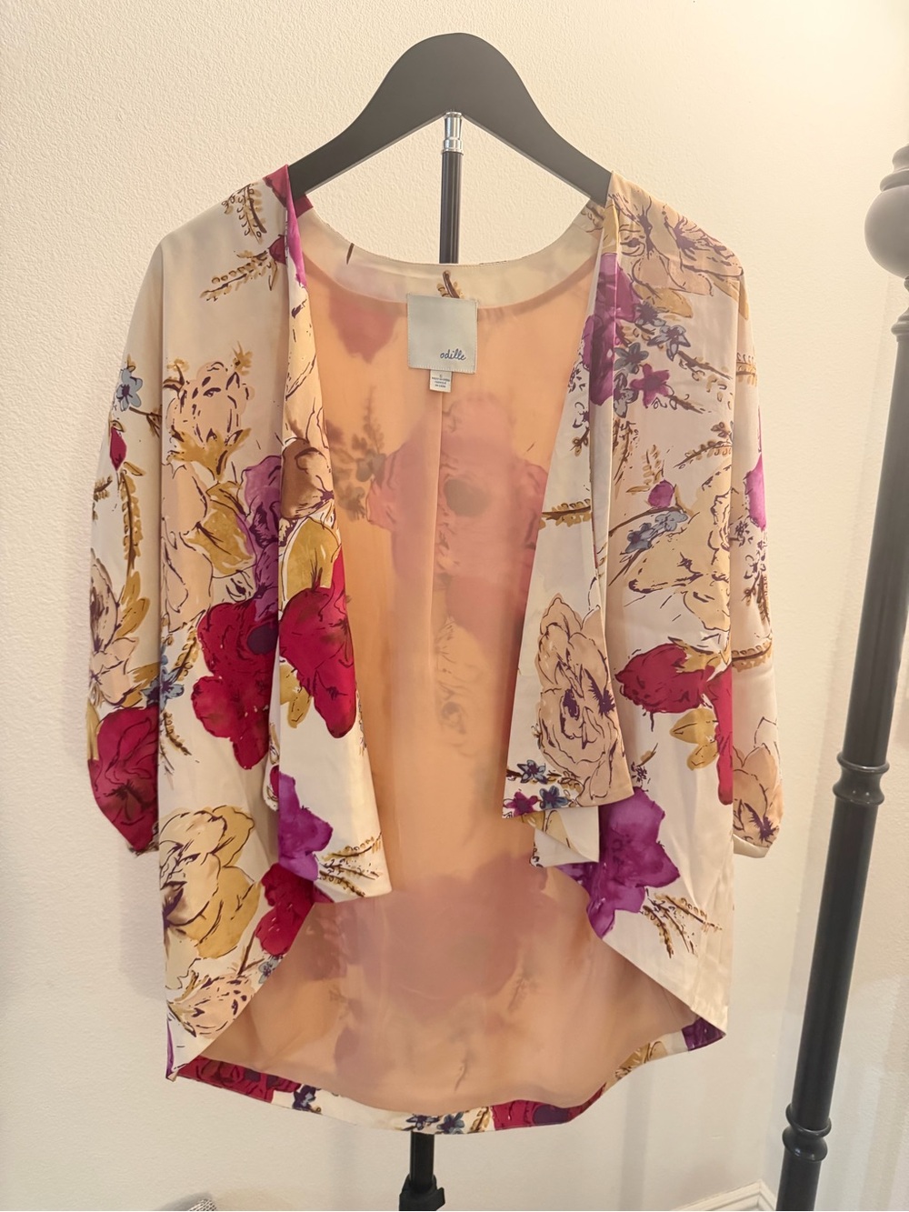 Odille Silk Floral Kimono Top - Picture 2 of 12